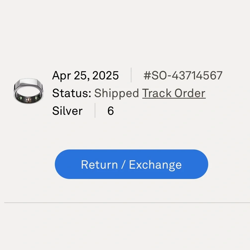 Oura Ring heritage gen 3 silver size 6